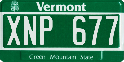 VT license plate XNP677