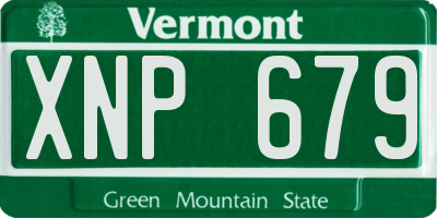 VT license plate XNP679