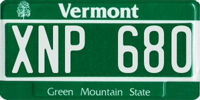 VT license plate XNP680