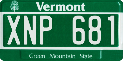VT license plate XNP681