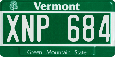 VT license plate XNP684