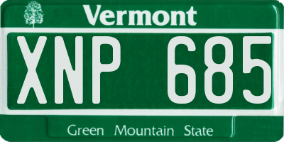 VT license plate XNP685