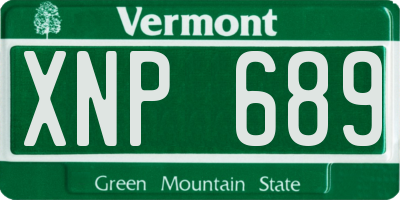 VT license plate XNP689