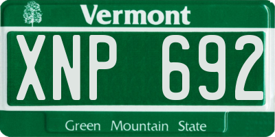 VT license plate XNP692