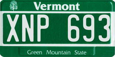 VT license plate XNP693