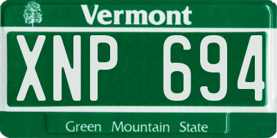 VT license plate XNP694