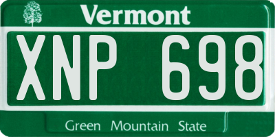 VT license plate XNP698