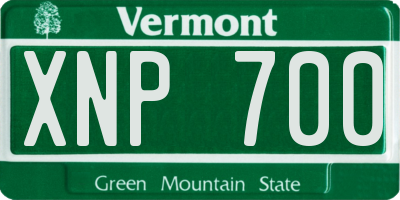 VT license plate XNP700