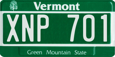 VT license plate XNP701