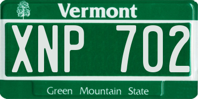 VT license plate XNP702