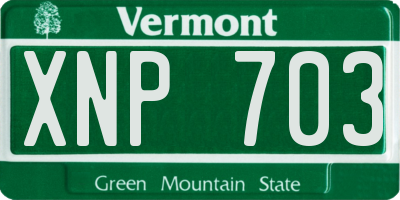 VT license plate XNP703