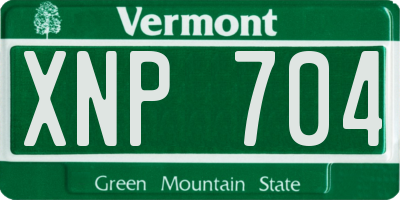 VT license plate XNP704