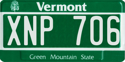 VT license plate XNP706