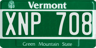 VT license plate XNP708