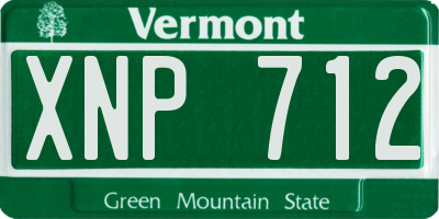 VT license plate XNP712