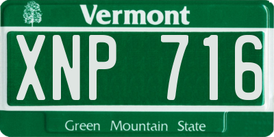VT license plate XNP716