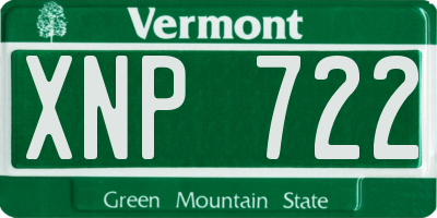 VT license plate XNP722