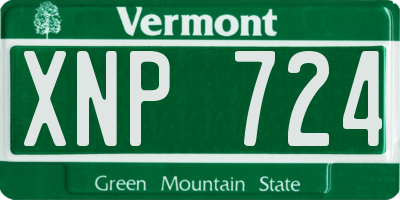 VT license plate XNP724