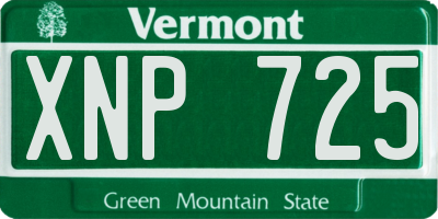 VT license plate XNP725