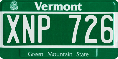 VT license plate XNP726