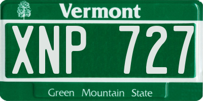 VT license plate XNP727