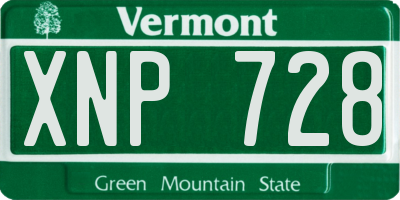 VT license plate XNP728