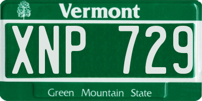 VT license plate XNP729
