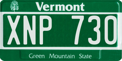 VT license plate XNP730