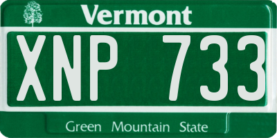 VT license plate XNP733