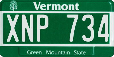 VT license plate XNP734