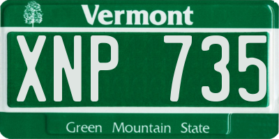 VT license plate XNP735