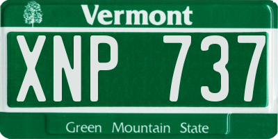 VT license plate XNP737