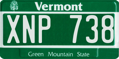VT license plate XNP738