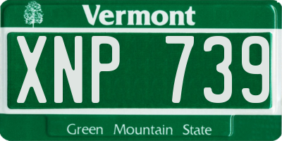 VT license plate XNP739
