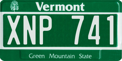 VT license plate XNP741