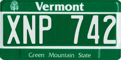 VT license plate XNP742