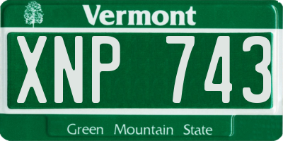 VT license plate XNP743