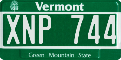 VT license plate XNP744