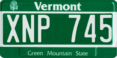 VT license plate XNP745