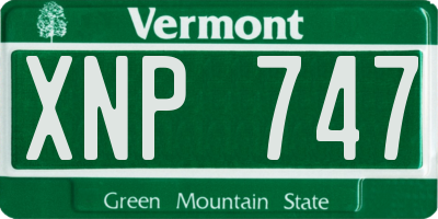 VT license plate XNP747