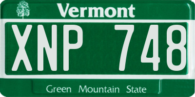VT license plate XNP748