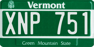 VT license plate XNP751