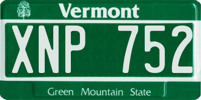 VT license plate XNP752