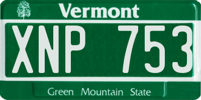 VT license plate XNP753