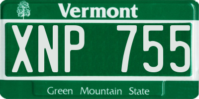 VT license plate XNP755
