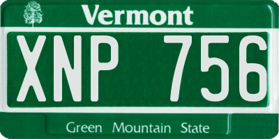 VT license plate XNP756