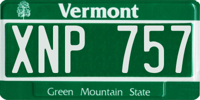 VT license plate XNP757