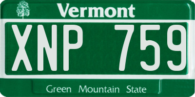 VT license plate XNP759