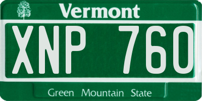 VT license plate XNP760