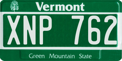 VT license plate XNP762